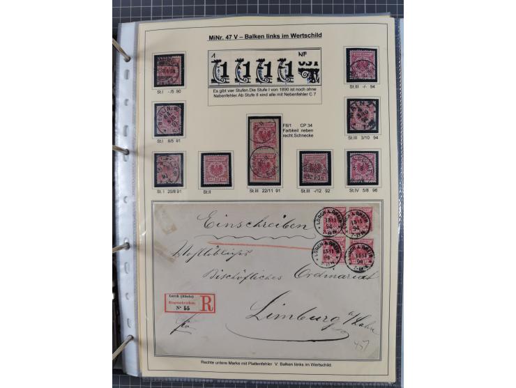 1889/1900, gestempelte Spezialsammlung “Krone/Adler”, mit Marken und über 150 Briefen, Karten und Formularen, dabei u.a. lose