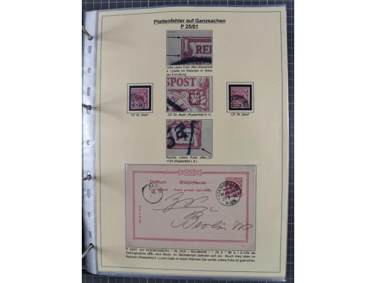 1889/1900, gestempelte Spezialsammlung “Krone/Adler”, mit Marken und über 150 Briefen, Karten und Formularen, dabei u.a. lose