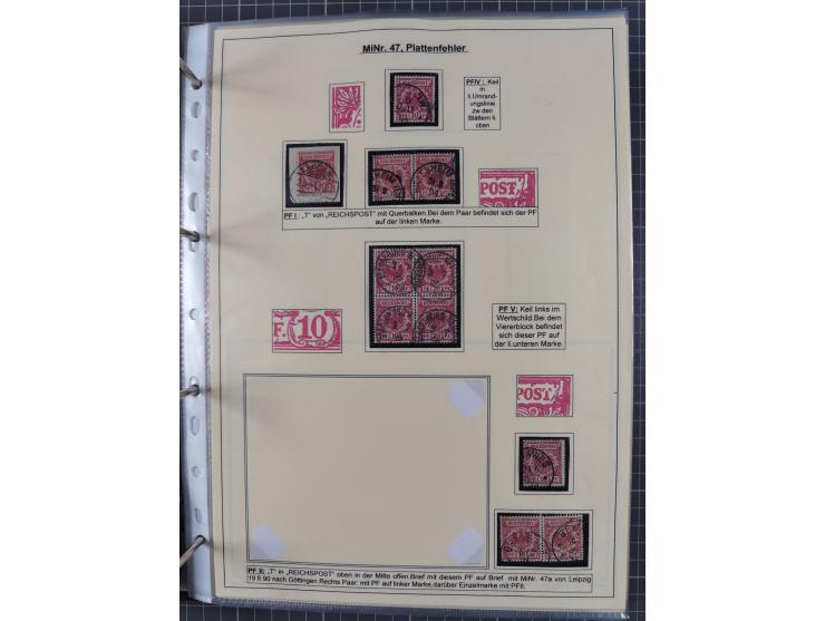 1889/1900, gestempelte Spezialsammlung “Krone/Adler”, mit Marken und über 150 Briefen, Karten und Formularen, dabei u.a. lose