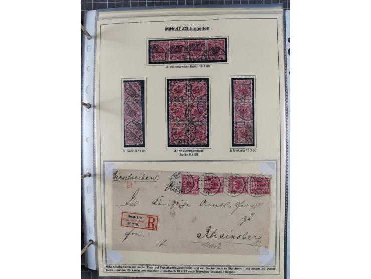 1889/1900, gestempelte Spezialsammlung “Krone/Adler”, mit Marken und über 150 Briefen, Karten und Formularen, dabei u.a. lose