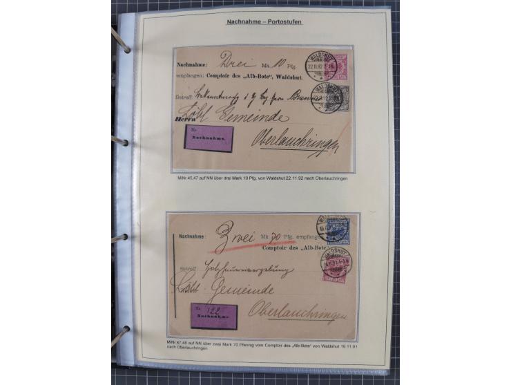 1889/1900, gestempelte Spezialsammlung “Krone/Adler”, mit Marken und über 150 Briefen, Karten und Formularen, dabei u.a. lose