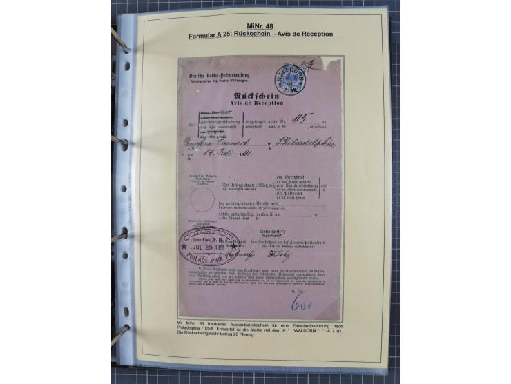 1889/1900, gestempelte Spezialsammlung “Krone/Adler”, mit Marken und über 150 Briefen, Karten und Formularen, dabei u.a. lose