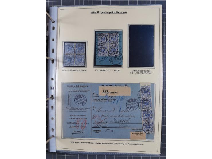 1889/1900, gestempelte Spezialsammlung “Krone/Adler”, mit Marken und über 150 Briefen, Karten und Formularen, dabei u.a. lose