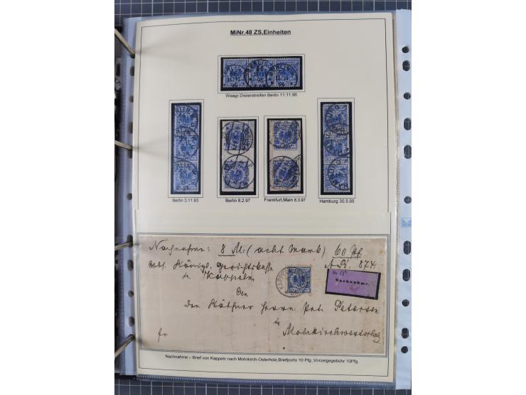 1889/1900, gestempelte Spezialsammlung “Krone/Adler”, mit Marken und über 150 Briefen, Karten und Formularen, dabei u.a. lose