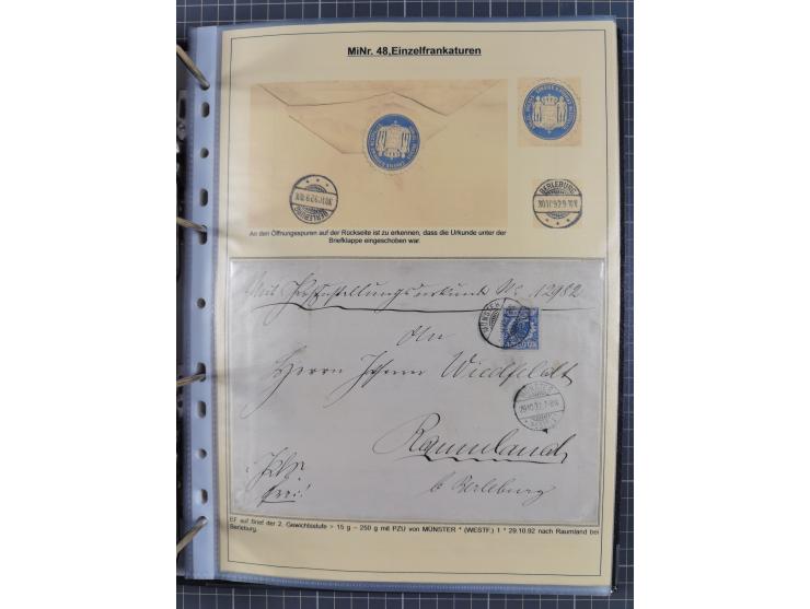 1889/1900, gestempelte Spezialsammlung “Krone/Adler”, mit Marken und über 150 Briefen, Karten und Formularen, dabei u.a. lose