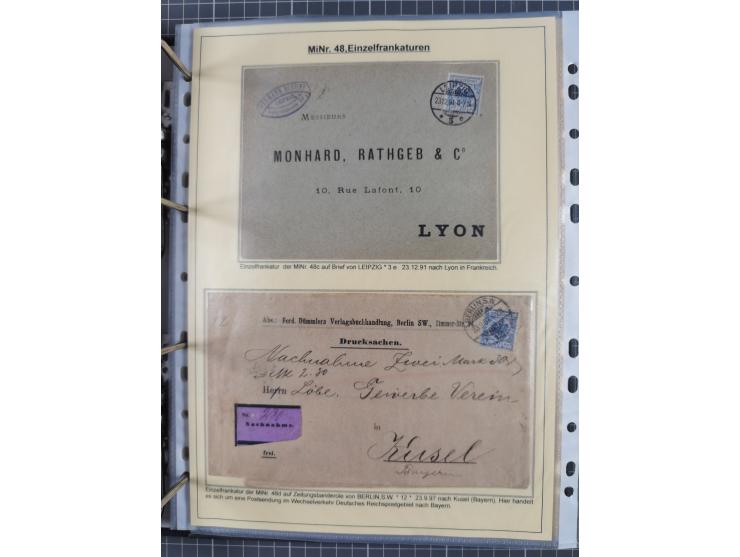 1889/1900, gestempelte Spezialsammlung “Krone/Adler”, mit Marken und über 150 Briefen, Karten und Formularen, dabei u.a. lose