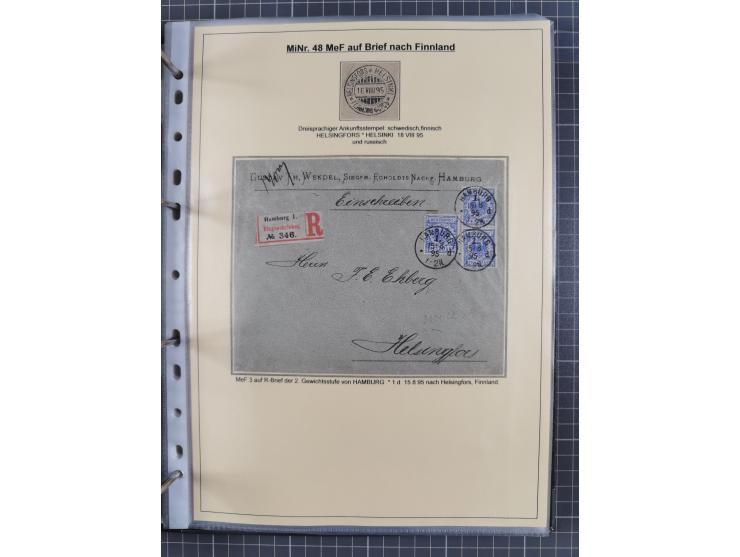 1889/1900, gestempelte Spezialsammlung “Krone/Adler”, mit Marken und über 150 Briefen, Karten und Formularen, dabei u.a. lose