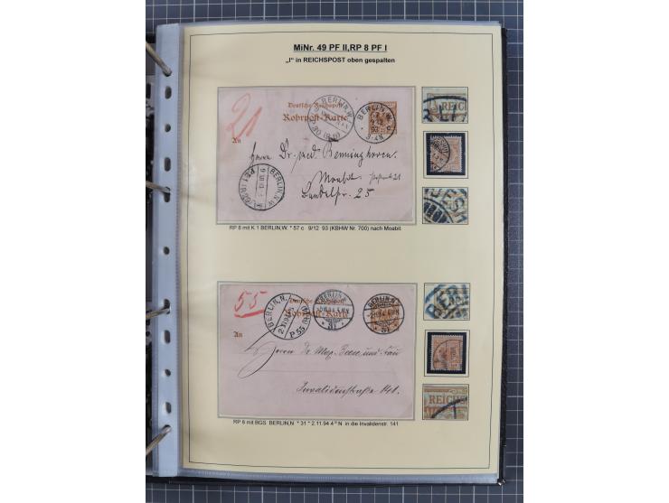 1889/1900, gestempelte Spezialsammlung “Krone/Adler”, mit Marken und über 150 Briefen, Karten und Formularen, dabei u.a. lose