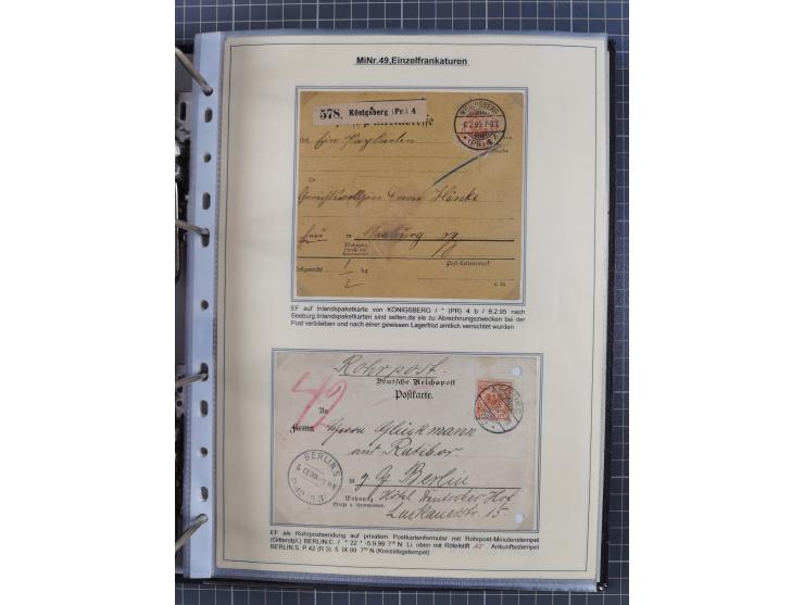 1889/1900, gestempelte Spezialsammlung “Krone/Adler”, mit Marken und über 150 Briefen, Karten und Formularen, dabei u.a. lose
