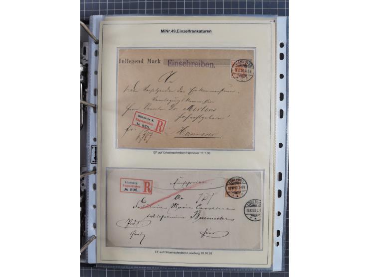 1889/1900, gestempelte Spezialsammlung “Krone/Adler”, mit Marken und über 150 Briefen, Karten und Formularen, dabei u.a. lose