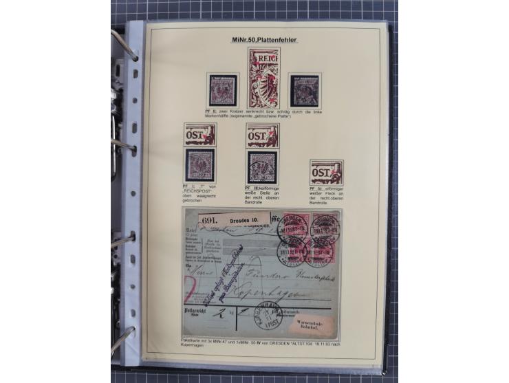 1889/1900, gestempelte Spezialsammlung “Krone/Adler”, mit Marken und über 150 Briefen, Karten und Formularen, dabei u.a. lose
