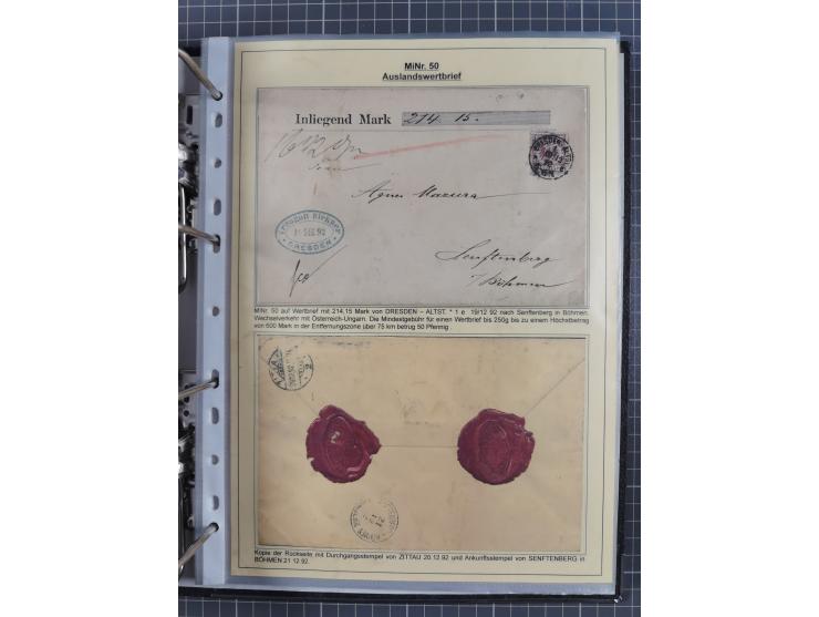 1889/1900, gestempelte Spezialsammlung “Krone/Adler”, mit Marken und über 150 Briefen, Karten und Formularen, dabei u.a. lose