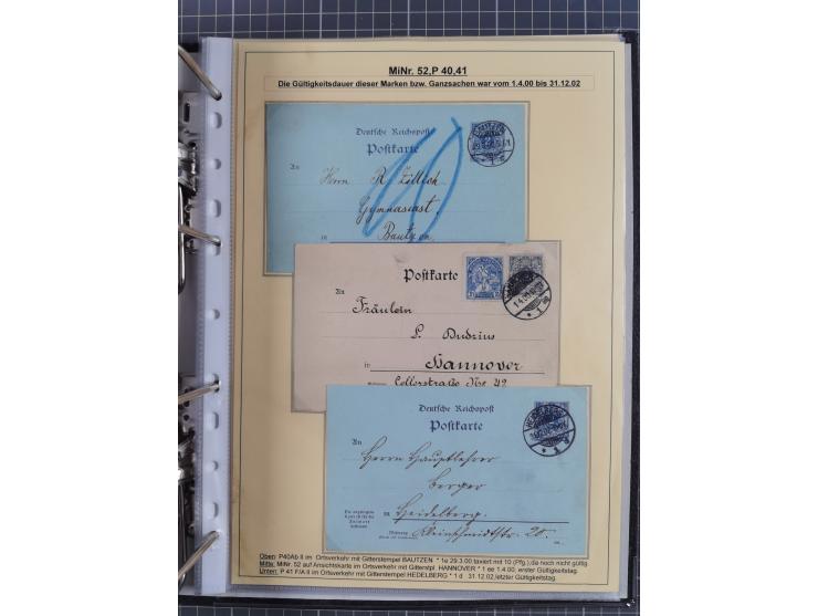 1889/1900, gestempelte Spezialsammlung “Krone/Adler”, mit Marken und über 150 Briefen, Karten und Formularen, dabei u.a. lose