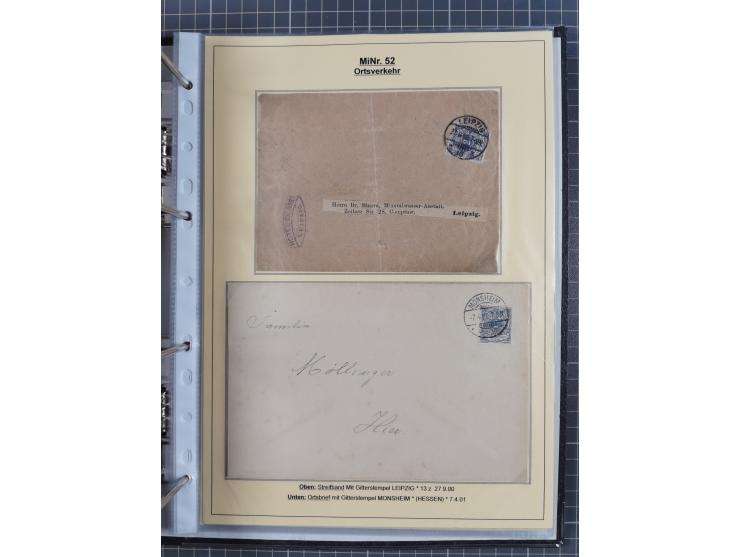 1889/1900, gestempelte Spezialsammlung “Krone/Adler”, mit Marken und über 150 Briefen, Karten und Formularen, dabei u.a. lose