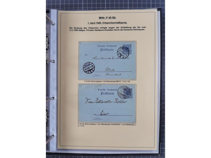 1889/1900, gestempelte Spezialsammlung “Krone/Adler”, mit Marken und über 150 Briefen, Karten und Formularen, dabei u.a. lose