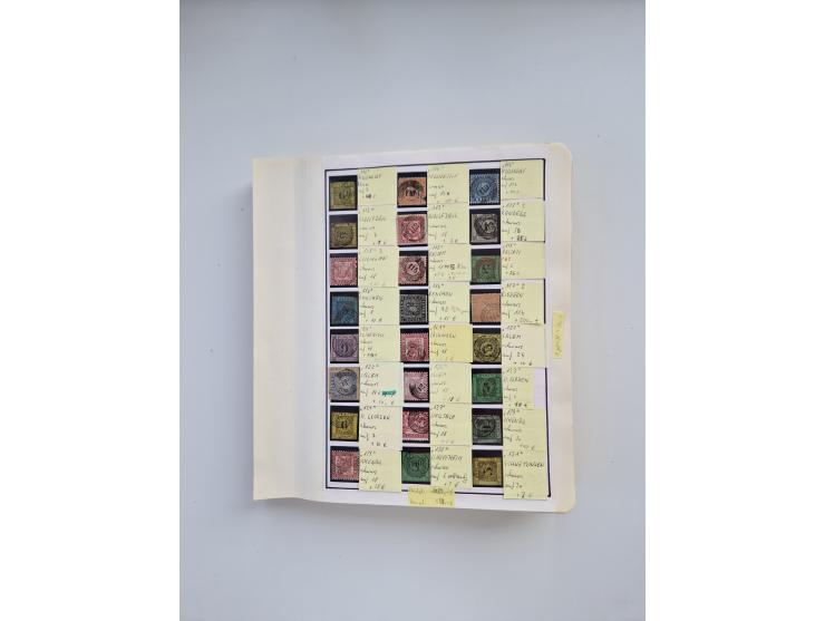 BADEN BIS WÜRTTEMBERG, Stempelsammlung auf einigen tausend Marken und Briefstücken und ein paar Dutzend Belegen, dabei auch N