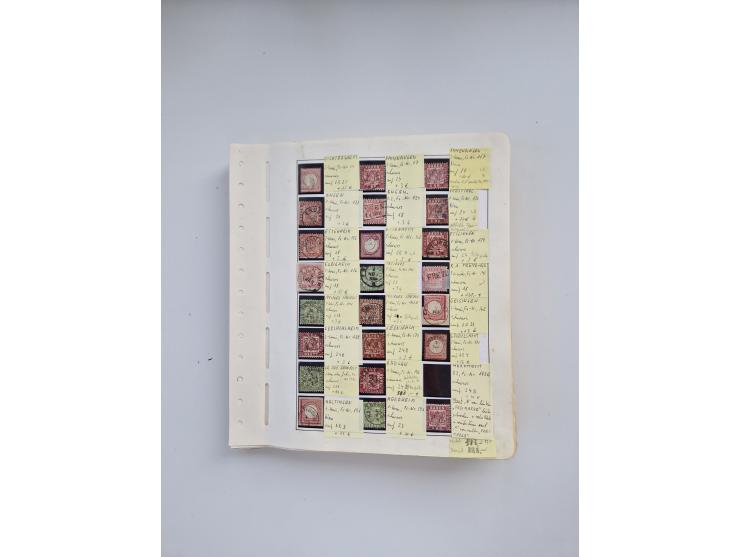 BADEN BIS WÜRTTEMBERG, Stempelsammlung auf einigen tausend Marken und Briefstücken und ein paar Dutzend Belegen, dabei auch N