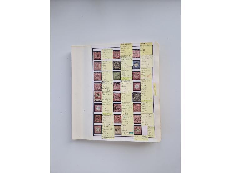 BADEN BIS WÜRTTEMBERG, Stempelsammlung auf einigen tausend Marken und Briefstücken und ein paar Dutzend Belegen, dabei auch N