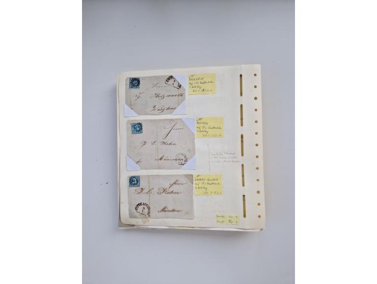 BADEN BIS WÜRTTEMBERG, Stempelsammlung auf einigen tausend Marken und Briefstücken und ein paar Dutzend Belegen, dabei auch N