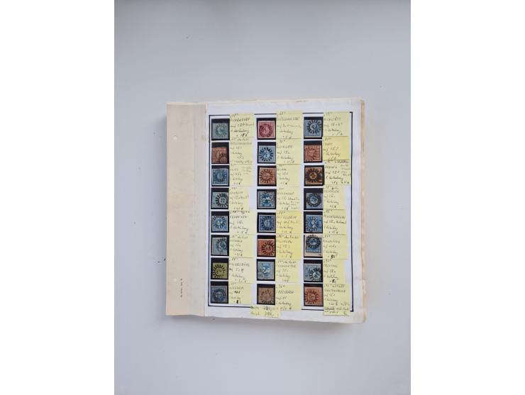 BADEN BIS WÜRTTEMBERG, Stempelsammlung auf einigen tausend Marken und Briefstücken und ein paar Dutzend Belegen, dabei auch N