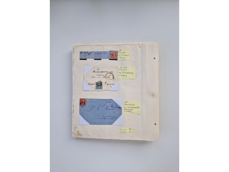 BADEN BIS WÜRTTEMBERG, Stempelsammlung auf einigen tausend Marken und Briefstücken und ein paar Dutzend Belegen, dabei auch N