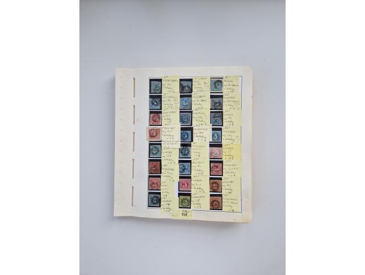 BADEN BIS WÜRTTEMBERG, Stempelsammlung auf einigen tausend Marken und Briefstücken und ein paar Dutzend Belegen, dabei auch N