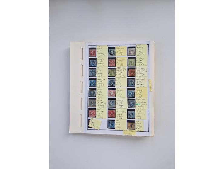 BADEN BIS WÜRTTEMBERG, Stempelsammlung auf einigen tausend Marken und Briefstücken und ein paar Dutzend Belegen, dabei auch N