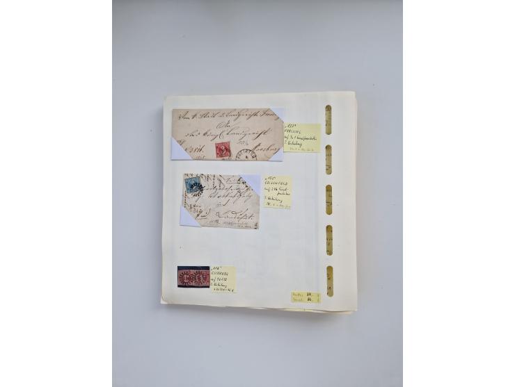 BADEN BIS WÜRTTEMBERG, Stempelsammlung auf einigen tausend Marken und Briefstücken und ein paar Dutzend Belegen, dabei auch N