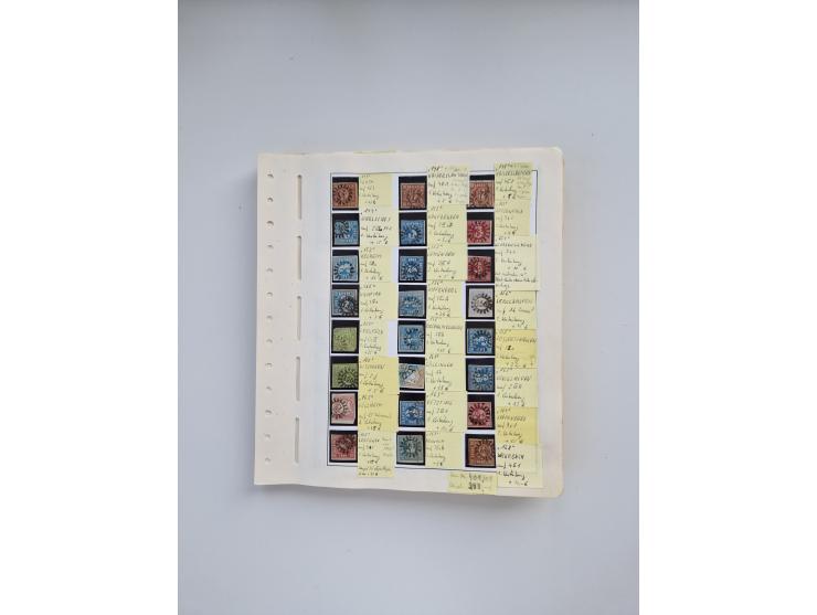 BADEN BIS WÜRTTEMBERG, Stempelsammlung auf einigen tausend Marken und Briefstücken und ein paar Dutzend Belegen, dabei auch N