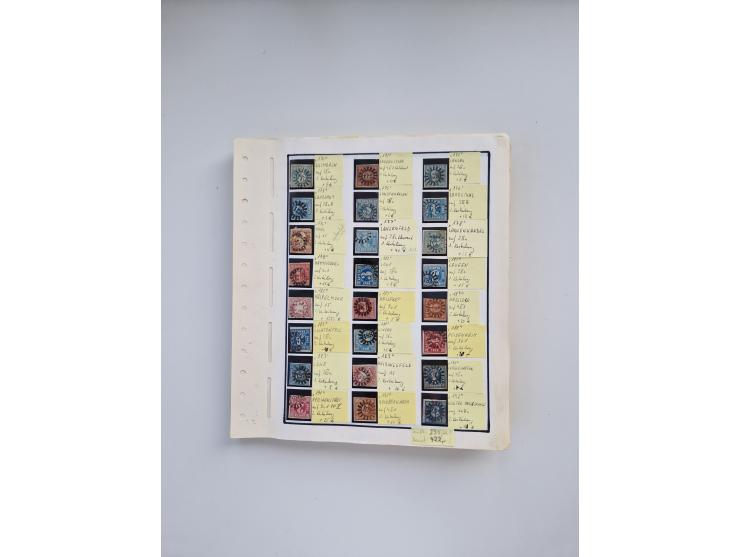 BADEN BIS WÜRTTEMBERG, Stempelsammlung auf einigen tausend Marken und Briefstücken und ein paar Dutzend Belegen, dabei auch N