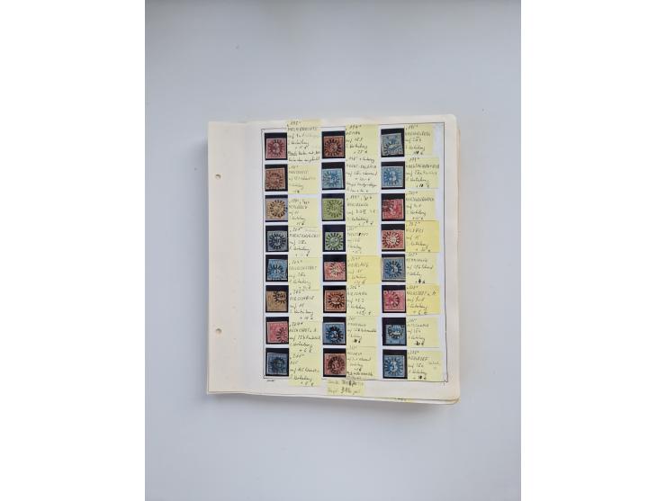 BADEN BIS WÜRTTEMBERG, Stempelsammlung auf einigen tausend Marken und Briefstücken und ein paar Dutzend Belegen, dabei auch N