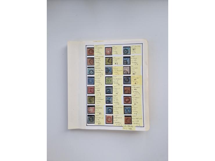 BADEN BIS WÜRTTEMBERG, Stempelsammlung auf einigen tausend Marken und Briefstücken und ein paar Dutzend Belegen, dabei auch N