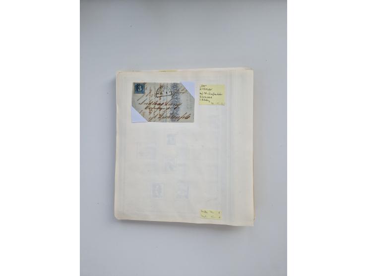 BADEN BIS WÜRTTEMBERG, Stempelsammlung auf einigen tausend Marken und Briefstücken und ein paar Dutzend Belegen, dabei auch N