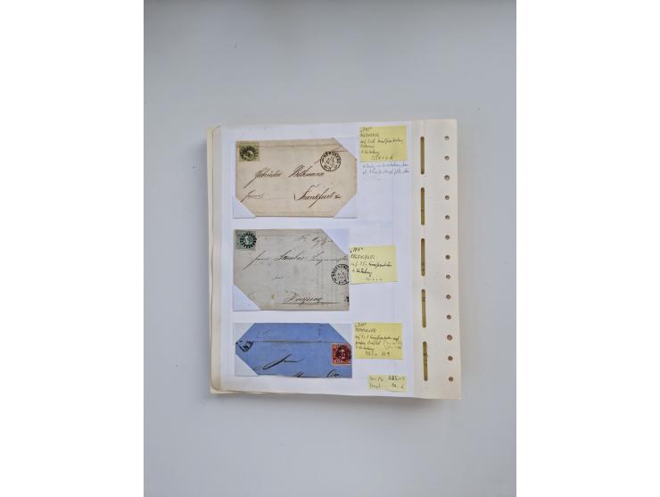 BADEN BIS WÜRTTEMBERG, Stempelsammlung auf einigen tausend Marken und Briefstücken und ein paar Dutzend Belegen, dabei auch N