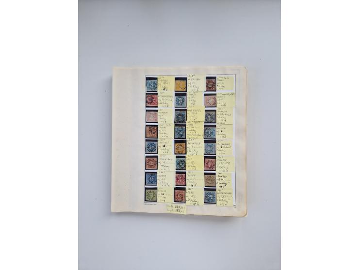 BADEN BIS WÜRTTEMBERG, Stempelsammlung auf einigen tausend Marken und Briefstücken und ein paar Dutzend Belegen, dabei auch N