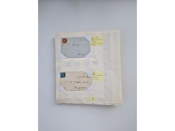 BADEN BIS WÜRTTEMBERG, Stempelsammlung auf einigen tausend Marken und Briefstücken und ein paar Dutzend Belegen, dabei auch N