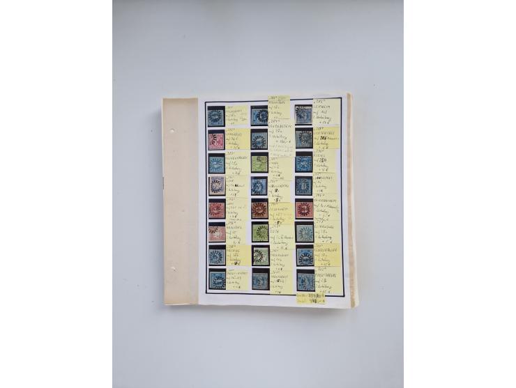 BADEN BIS WÜRTTEMBERG, Stempelsammlung auf einigen tausend Marken und Briefstücken und ein paar Dutzend Belegen, dabei auch N