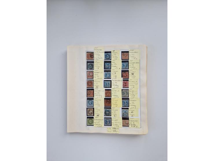 BADEN BIS WÜRTTEMBERG, Stempelsammlung auf einigen tausend Marken und Briefstücken und ein paar Dutzend Belegen, dabei auch N