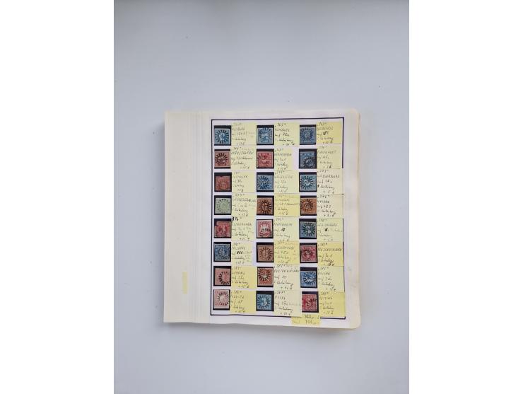 BADEN BIS WÜRTTEMBERG, Stempelsammlung auf einigen tausend Marken und Briefstücken und ein paar Dutzend Belegen, dabei auch N