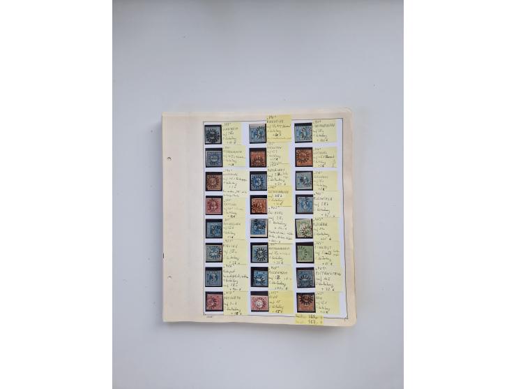 BADEN BIS WÜRTTEMBERG, Stempelsammlung auf einigen tausend Marken und Briefstücken und ein paar Dutzend Belegen, dabei auch N