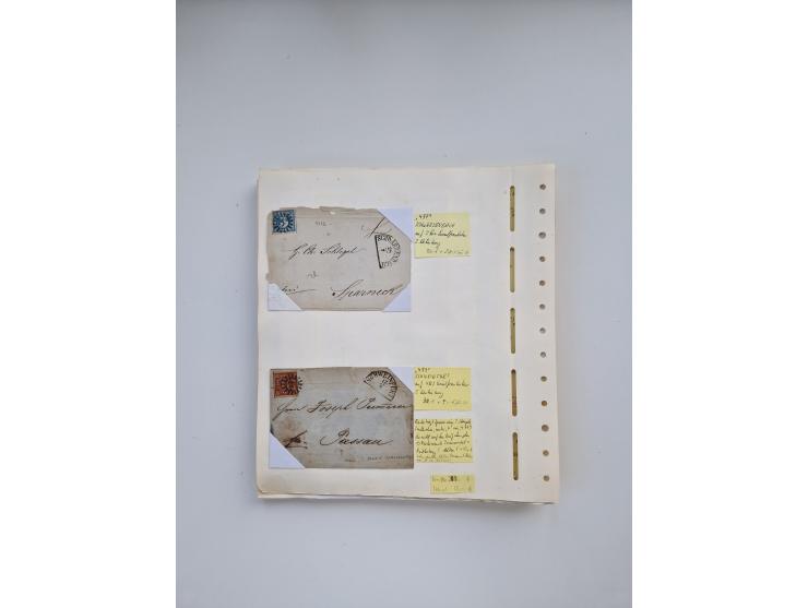 BADEN BIS WÜRTTEMBERG, Stempelsammlung auf einigen tausend Marken und Briefstücken und ein paar Dutzend Belegen, dabei auch N