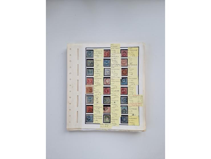 BADEN BIS WÜRTTEMBERG, Stempelsammlung auf einigen tausend Marken und Briefstücken und ein paar Dutzend Belegen, dabei auch N