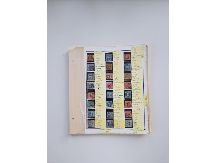 BADEN BIS WÜRTTEMBERG, Stempelsammlung auf einigen tausend Marken und Briefstücken und ein paar Dutzend Belegen, dabei auch N