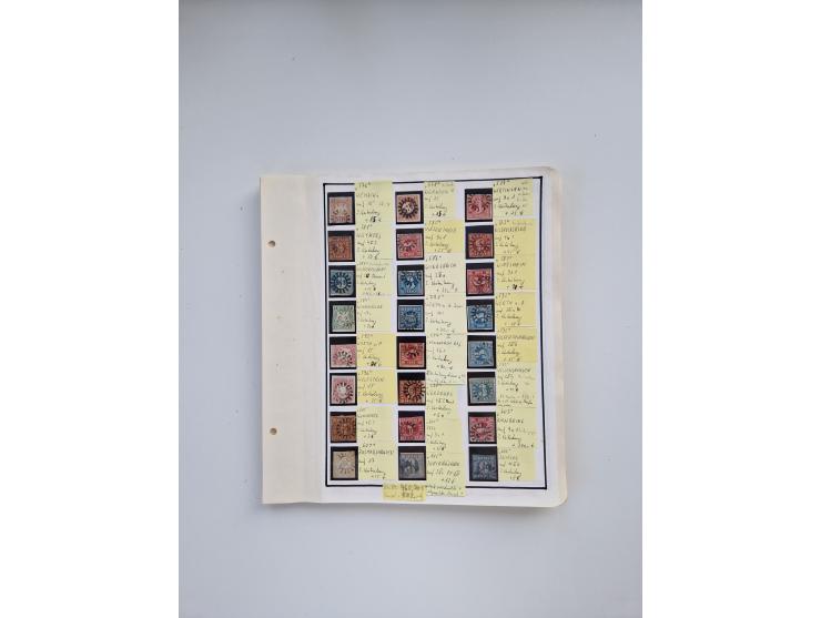 BADEN BIS WÜRTTEMBERG, Stempelsammlung auf einigen tausend Marken und Briefstücken und ein paar Dutzend Belegen, dabei auch N