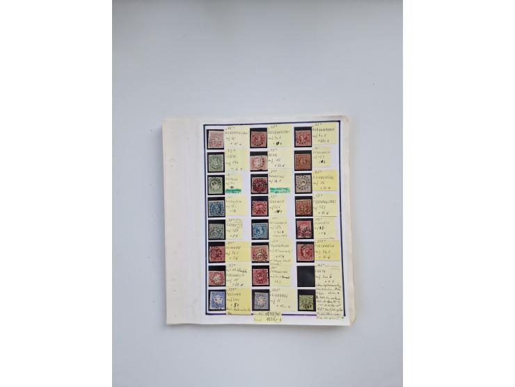 BADEN BIS WÜRTTEMBERG, Stempelsammlung auf einigen tausend Marken und Briefstücken und ein paar Dutzend Belegen, dabei auch N