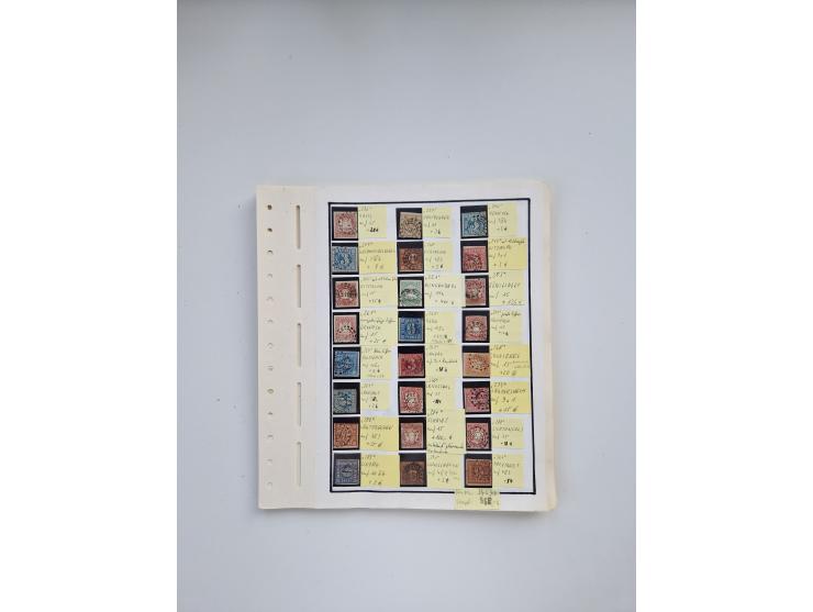 BADEN BIS WÜRTTEMBERG, Stempelsammlung auf einigen tausend Marken und Briefstücken und ein paar Dutzend Belegen, dabei auch N