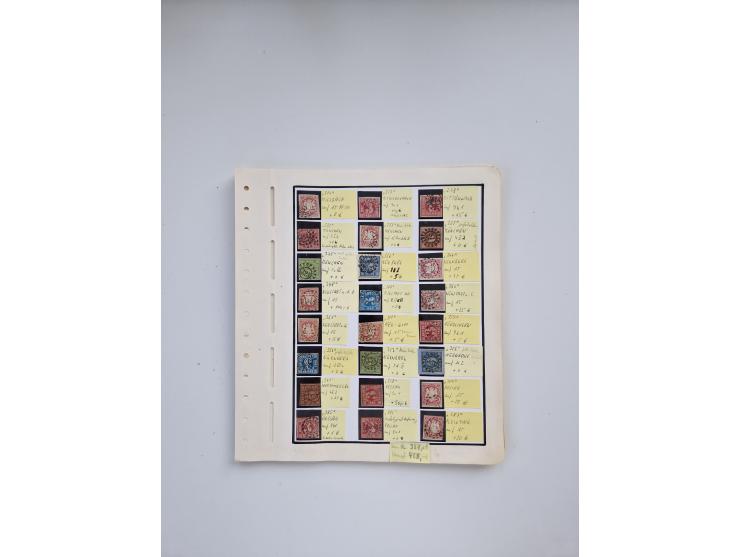 BADEN BIS WÜRTTEMBERG, Stempelsammlung auf einigen tausend Marken und Briefstücken und ein paar Dutzend Belegen, dabei auch N