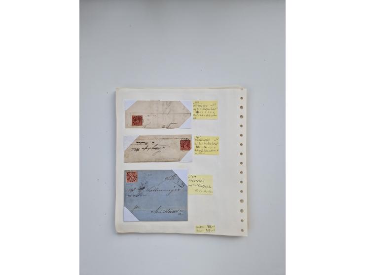 BADEN BIS WÜRTTEMBERG, Stempelsammlung auf einigen tausend Marken und Briefstücken und ein paar Dutzend Belegen, dabei auch N