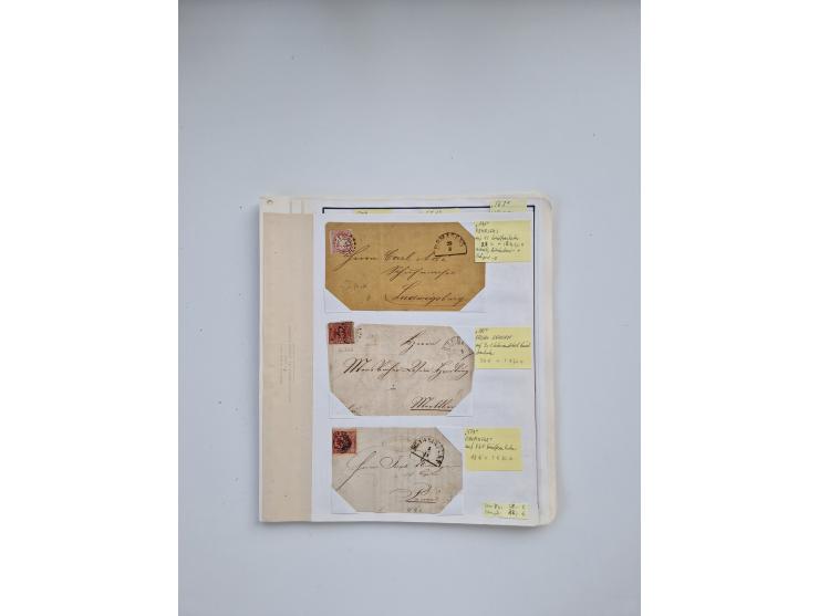 BADEN BIS WÜRTTEMBERG, Stempelsammlung auf einigen tausend Marken und Briefstücken und ein paar Dutzend Belegen, dabei auch N