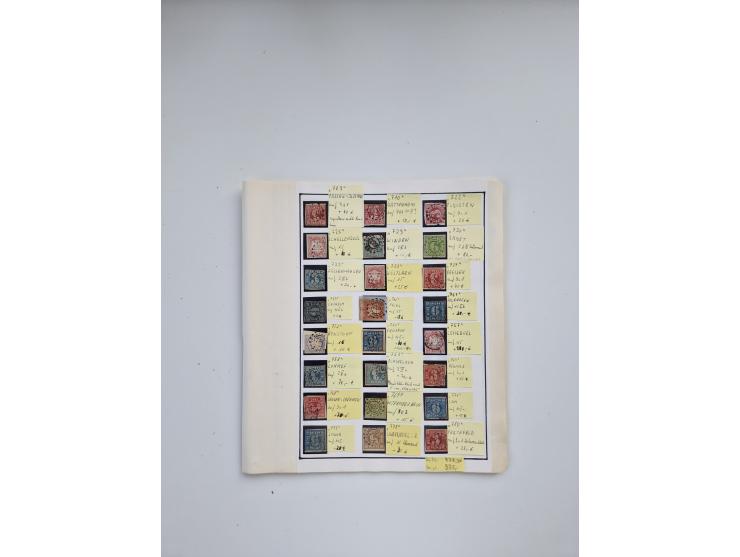 BADEN BIS WÜRTTEMBERG, Stempelsammlung auf einigen tausend Marken und Briefstücken und ein paar Dutzend Belegen, dabei auch N